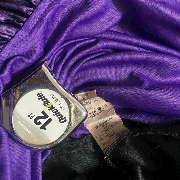 Vintage Y2K Purple & Black Mini Sleeveless Ruffled Dress with Bow Detail - Picture 6 of 6